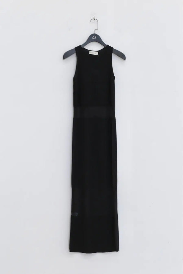 SWAYING/KNIT See-through Panel Sleeveless Dress SW22SSL06 Black PS49